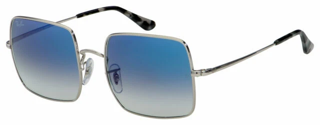 Ray-Ban Square 1971 Classic Men's Sunglasses - Silver Frame with Light Blue Gradient Lens