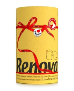 Farbige Küchenrolle in GELB XXL, Haushaltsrolle von Renova, 120 Tücher / Rolle - - Bild 1 von 1