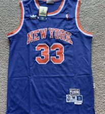 New York Knicks Patrick Ewing blue pinstriped, Adidas, Throwback #33 Jersey