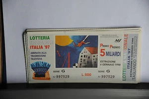 BIGLIETTO - LOTTERIA NAZIONALE ITALIA '97 - ESTRAZIONE 6/1/1998 CON TAGLIANDO 2 - Bild 1 von 1