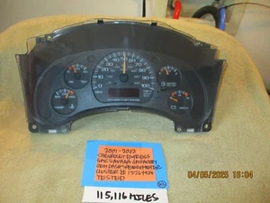 2001-2002 CHEVROLET EXPRESS GMC SAVANA GM INSTRUMENT DASH CLUSTER 115K TESTED - Picture 1 of 14