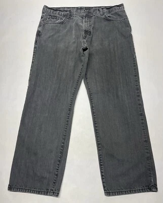 Calvin Klein Black Straight Relaxed Fit Jeans Mens 38x28 Grunge Faded Baggy Y2K - Image 1 of 4