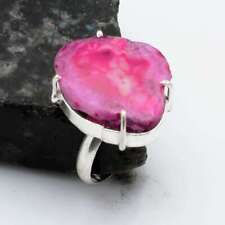 Solar Agate Gemstone Handmade Mother's Day Ring Jewelry US Size-9 AR 17476