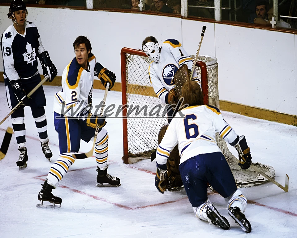 NHL 1970's Tim Horton Roger Crozier Buffalo Sabres vs Maple Leafs 8 X 10 Photo  - Image 1 of 1