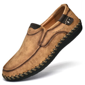 Men's Handmade Leather Shoes Outdoor Leisure Slip-On Shoes Walking Shoes