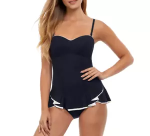 Profile by Gottex Belle Curve Bandeau Swimdress Black Size 8 - Picture 1 of 3