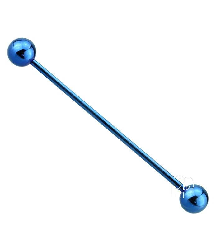 14G Titanium Anodized 316L Surgical Steel Industrial Barbell with Ball End - Image 1 of 1