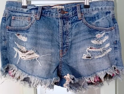 Free People We The Free Womens Denim Shorts Size 30 (Waist 34 Inch) - Image 1 of 4