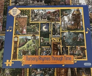 GIBSONS Nursery Rhymes Through Time Jigsaw Puzzle 1000 Pieces Complete Find 36 - Picture 1 of 4