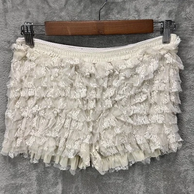 Pantalones cortos Free People para mujer con volantes en capas talla S Fairy Lolita Coquette Boho Foto 1 de 4