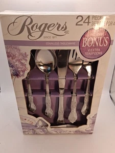 Vintage Rogers Edelstahl 24 Teile für 4 Geschirr Besteck - Bild 1 von 5