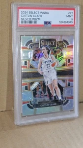 2024 Panini Select WNBA CAITLIN CLARK #72 SILVER PRIZM ROOKIE PSA Graded 9 MINT - Bild 1 von 7