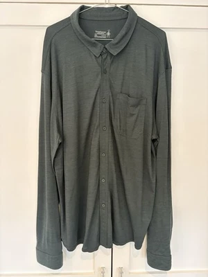 Smartwool Men’s Grey Long Sleeve Button Up Shirt Size XXL - Image 1 of 4