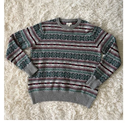 Suéter Sonoma Life Style Fair Isle Para Hombre Grande Invierno Tejido Gris Rojo Verde Foto 1 de 4