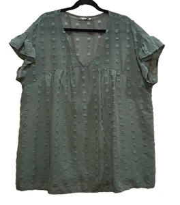 Sheer Green Lace Baby Doll Babydoll Blouse Top Forest Fairy Texture Whimsical - Picture 1 of 11