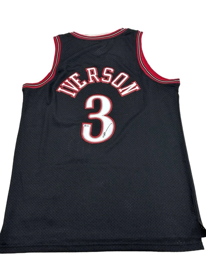 Allen Iverson Black Jersey #3 Philadelphia 76ers Signed Autographed BECKETT COA - Image 1 of 4