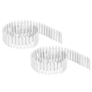 2pcs Miniature Garden Fence, 35 Inch Long Decorative Picket Fence, White - Picture 1 of 6