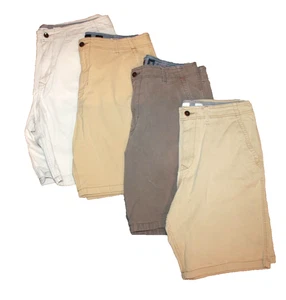 Lot of 4 Lucky Brand Chino Shorts Men's Khaki Size 36 Regular Fit 36x10 - Picture 1 of 2