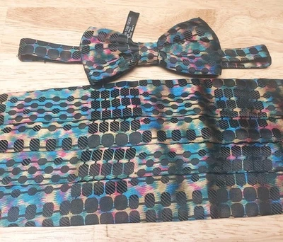 Conjunto de pajarita y pajarita colorida 100 % seda formal clásica boda graduación para hombre  Foto 1 de 4