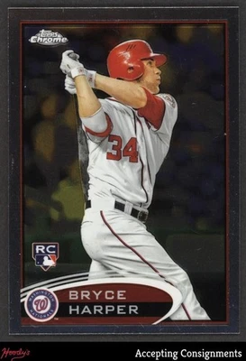 2012 Topps Chrome #196 Bryce Harper Hitting RC ROOKIE NATIONALS - Image 1 of 2