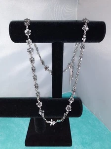 Neu mit Etikett Lucky Brand Silber lange Gänseblümchen Kette 16" Halskette - Bild 1 von 5