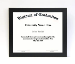 14x18 Diploma Frame - Wide Satin Black (no matting) - Picture 1 of 1