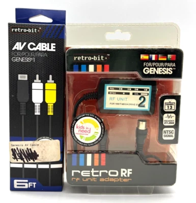 Sega Genesis AV RCA Video Cable & retro RF Unit Adapter Brand New - Image 1 of 4