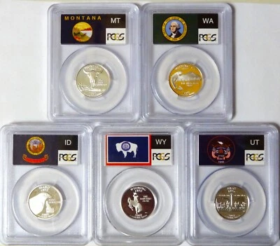 2007-S  SILVER WASHINGTON QUARTER SET STATE SERIES FLAG LABELS  PCGS PR70DCAM - Image 1 of 4