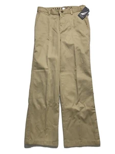 Pantalones chinos Nautica caqui niñas talla 10 frente plano calce recto uniforme nuevos con etiquetas - Imagen 1 de 10