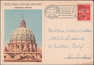 VATICAN, 1954. Post Card H&G 23, Whittier, CA - Picture 1 of 1