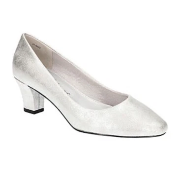 Sapatos femininos Easy Street Ballari salto agulha prata tamanho 9.5 - Imagem 1 de 4