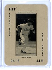 2005 Donruss Throwback Threads Ball Long 1 Base Hit /15 Sammy Sosa #PG-61