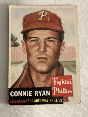 1953 Topps #102 Connie Ryan LOW GRADE Philadelphia Phillies Baseball Card R127 - Image 1 of 2