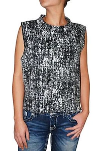 Vince Camuto Damen Bluse ärmellos matt Jersey bedruckt (schwarz, XL) - Bild 1 von 2