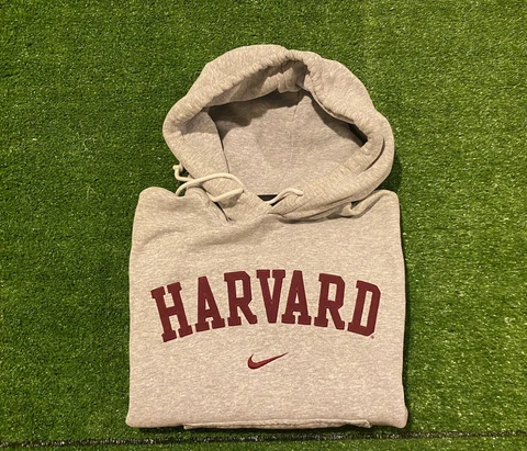 Vintage Retro Y2K Nike Harvard Crimson Center Swoosh Hoodie sweatshirt small Cover