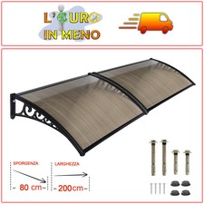 PENSILINA PENSILINE MODULABILE TETTOIA POLICARBONATO FUME' ALVEOLARE 200x80 NERO