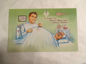 Postcard Doc Reagan says Abolish waist reduce Inflation Comic - Picture 1 of 2