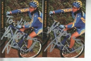 (2) Katerina Hanusova Autographed Trading Catrds Czech Cyclist - Bild 1 von 1