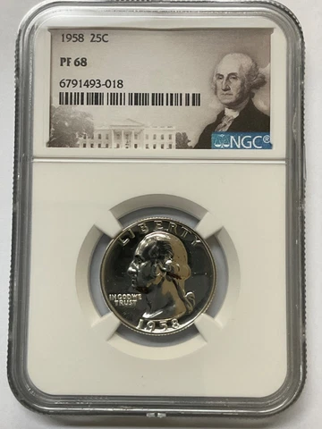 1958 WASHINGTON QUARTER 25C NGC PF 68 Cover
