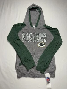 Green Bay Packers Zip Up hoodie NFL team apparel girls size medium 10 to 12 NWT - Picture 1 of 6