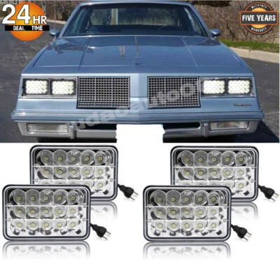 4pcs 4x6" Led Headlights Hi/Lo Beam fit 1980 - 1988 Oldsmobile Cutlass Supreme - Image 1 of 4