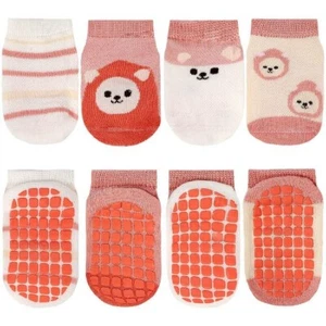 VIER Paar Baby Mädchen Socken mit Silikon Punkte Sohle Gr. S Welpen von Vicloon - Bild 1 von 7