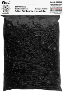 1000 Mini Sicherheitsnadeln schwarz klein ca. 28 mm, Sicherheits- Nadeln, E90046 - Bild 1 von 2