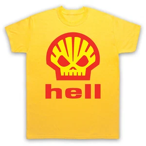 SHELL HELL ANTI OIL PETROCHEMICAL DRILLING HEATH WORN MENS & WOMENS T-SHIRT - Picture 1 of 23