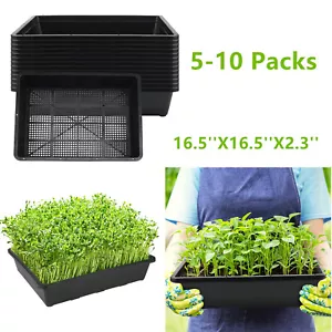 Seed Starter Trays 16.5'' Plastic Plant Trays Garden Mesh Bottom Kit - Picture 1 of 12