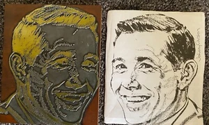 Johnny Carson Vintage 1960's Print Press Block 5.5" x 6.5" - Picture 1 of 1