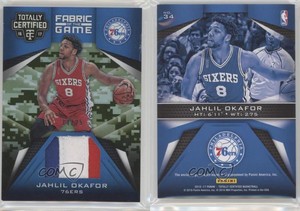 2016 Totally Certified Fabric of the Game Materials Camo /25 Jahlil Okafor #34
