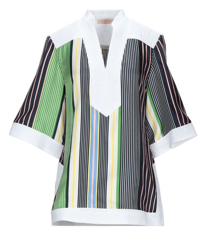 Camicetta da donna Tory Burch taglia 00 a righe Field Day manica corta tunica top $328