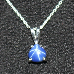 10ct AAA Natural Star Blue Sapphire Pendant 925 Silver Jewelry Gift For Birthday - Picture 1 of 5