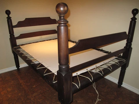 Custom Made Canvas Sacking Bottom for Rope or Peg Bed - Rope Bed Restoration Cover